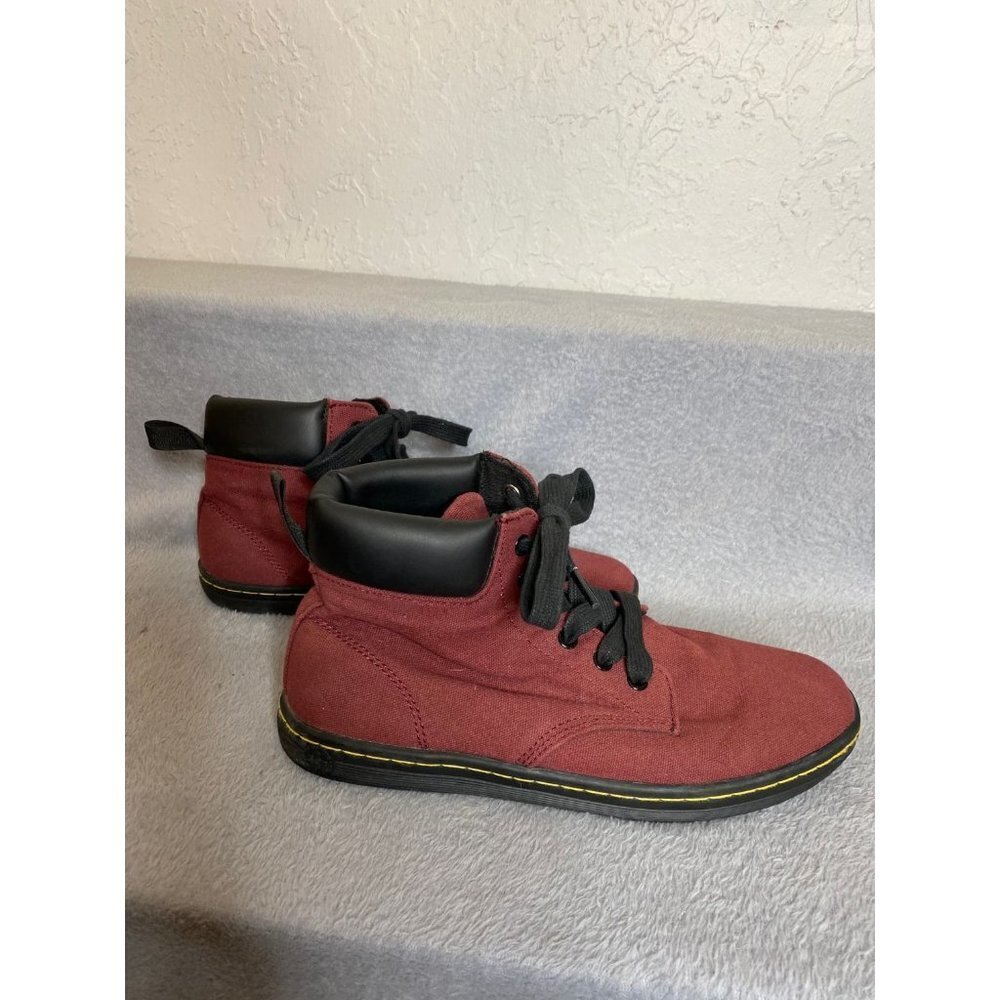 Dr. Martens Maelly Chelsea Boots Maroon Padded Collar Weatherproof Size 8